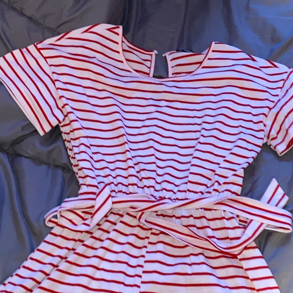 Red and white romper